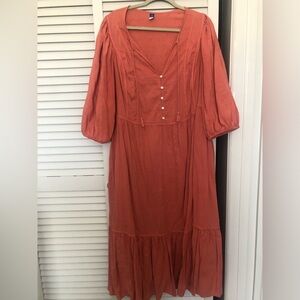 Old navy, burnt orange midi dress, size 2X